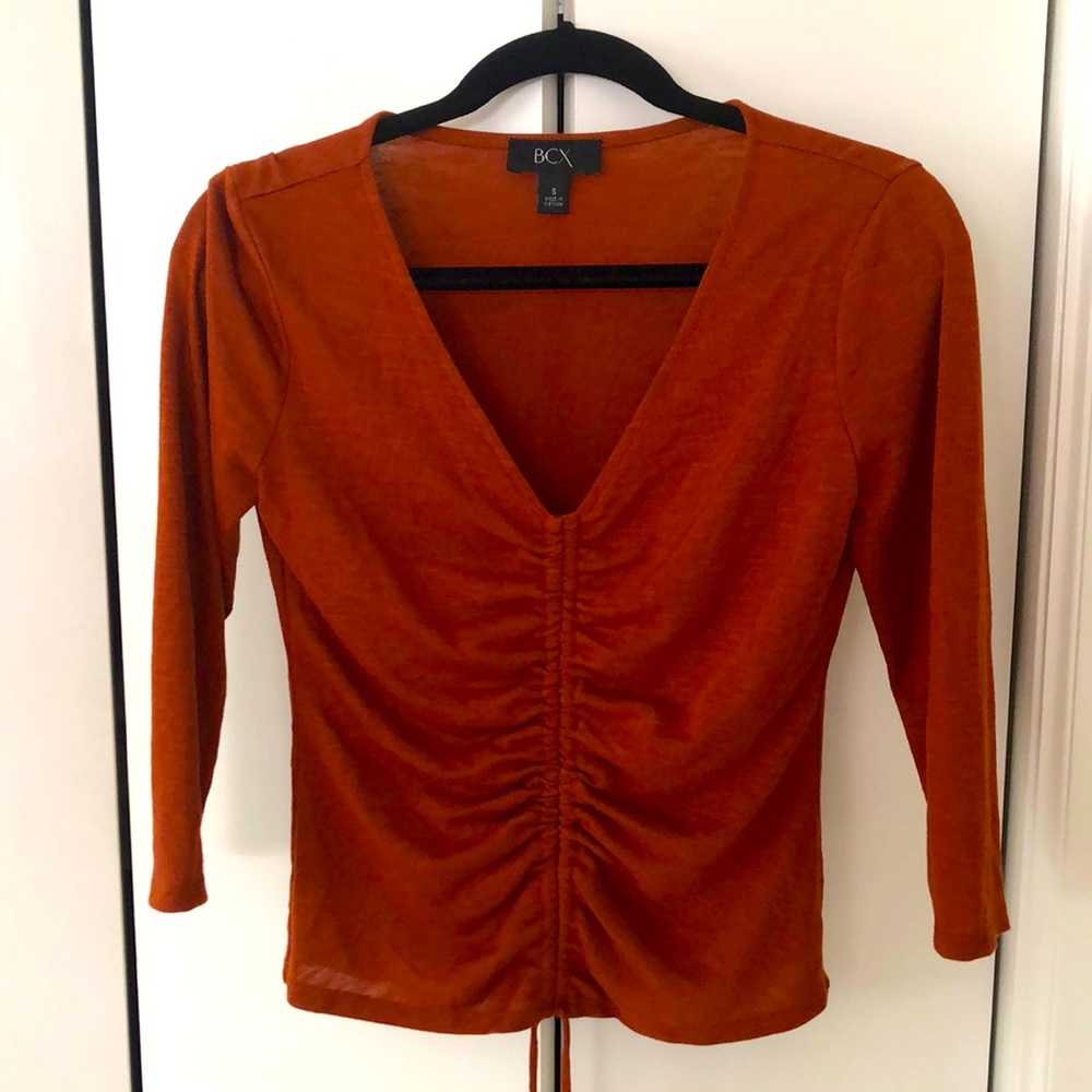 Women’s dress top. Burnt orange fall color